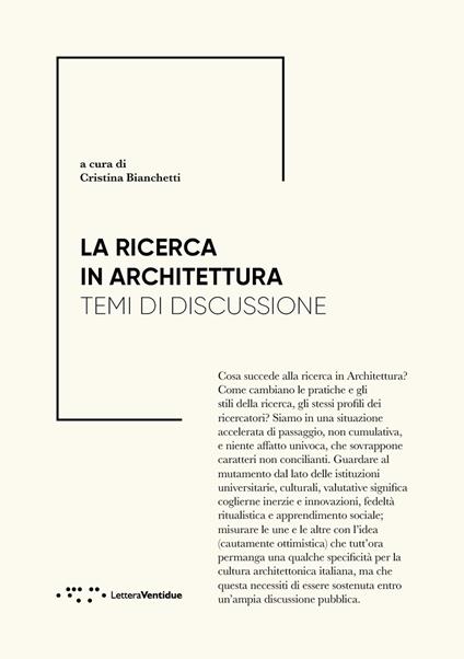 La ricerca in architettura. Temi di discussione - copertina