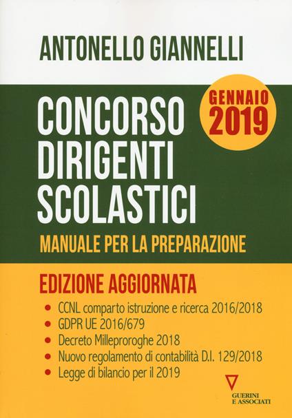 Concorso dirigenti scolastici. Manuale per la preparazione - Antonello Giannelli - copertina