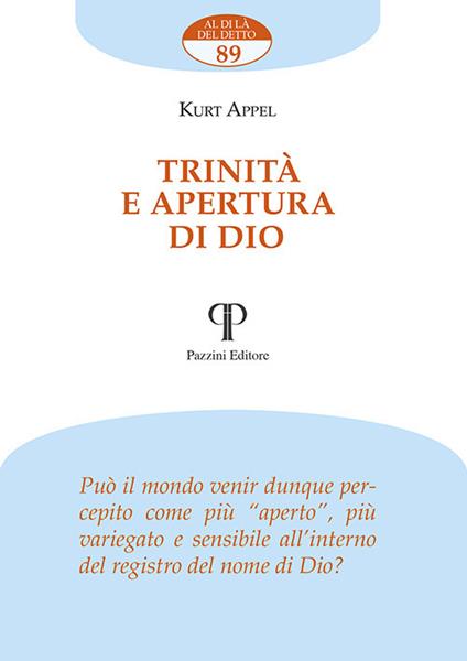 Trinità e apertura di Dio - Kurt Appel - copertina