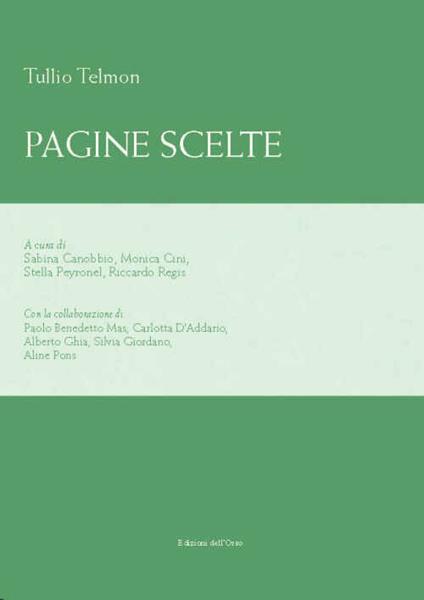 Pagine scelte - Tullio Telmon - copertina