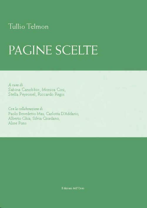 Pagine scelte - Tullio Telmon - copertina