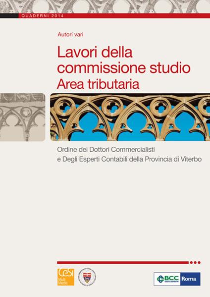 Lavori della commissione studio area tributaria - copertina