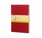 Quaderno Cahier Journal Moleskine XL a pagine bianche rosso. Cranberry Red. Set da 3