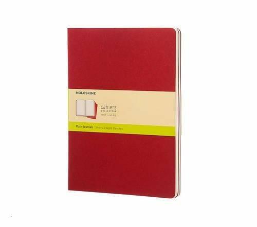 Quaderno Cahier Journal Moleskine XL a pagine bianche rosso. Cranberry Red.  Set da 3 - Moleskine - Cartoleria e scuola