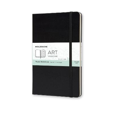 Taccuino pentagramma Art Music Notebook Moleskine large copertina rigida nero. Black