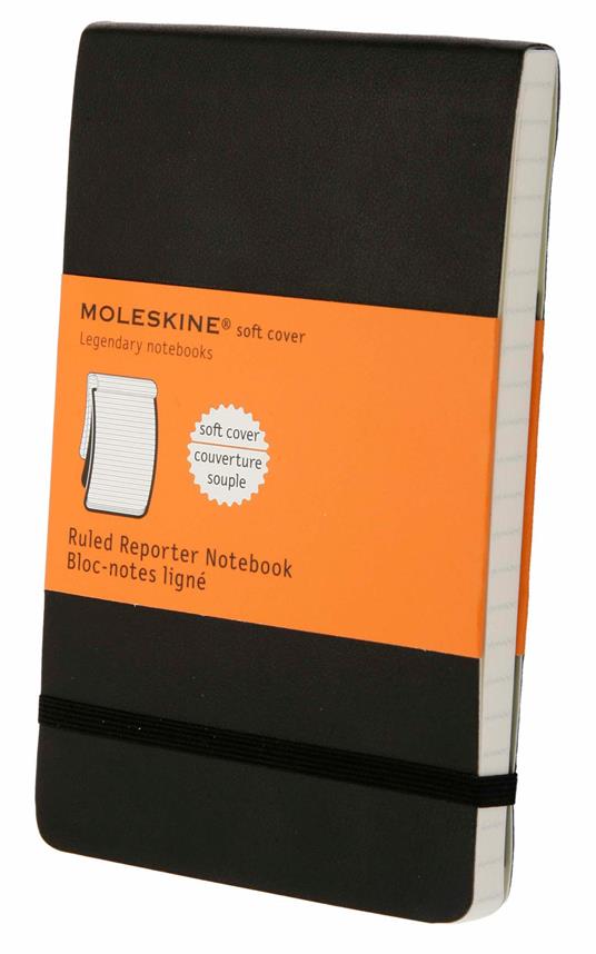 Taccuino reporter Moleskine pocket a righe copertina morbida nero. Black - 5