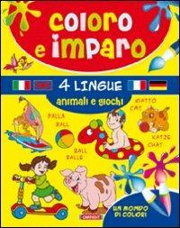 Animali e giochi. Coloro e imparo. Ediz. multilingue - copertina