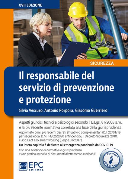 Il responsabile del servizio di prevenzione e protezione. Nuova ediz. - Giacomo Guerriero,Antonio Porpora,Silvia Vescuso - copertina