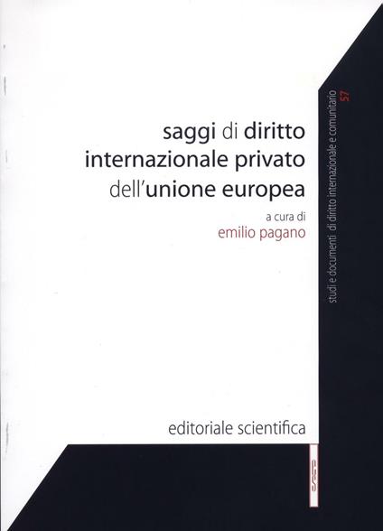 Saggi di diritto internazionale privato dell'Unione europea - copertina