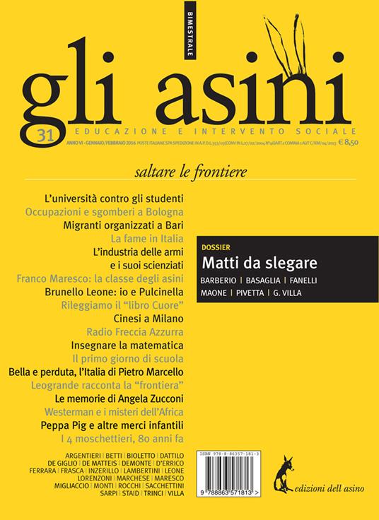 Gli asini. Rivista di educazione e intervento sociale (2016). Vol. 31 - AA.VV. - ebook