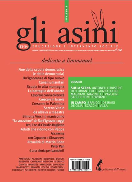 Gli asini. Rivista di educazione e intervento sociale (2016). Vol. 33-34 - AA.VV. - ebook