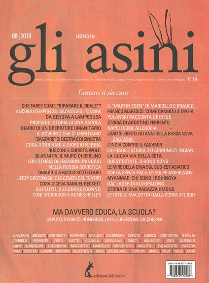 Gli asini. Rivista di educazione e intervento sociale (2019). Vol. 68: Ottobre. - copertina