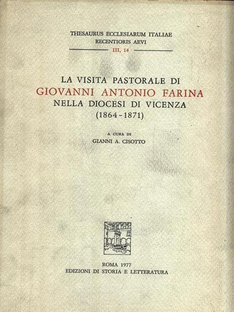 La visita pastorale di Giuseppe Maria Peruzzi nella diocesi di Vicenza (1819-1825) - copertina