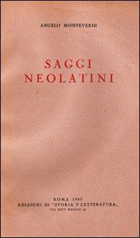 Saggi neolatini - Angelo Monteverdi - copertina