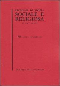 Ricerche di storia sociale e religiosa. Vol. 80 - copertina