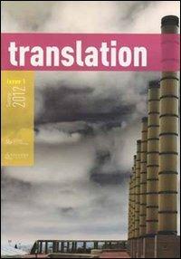 Translation. A transdisciplinary journal (2012). Vol. 1 - copertina