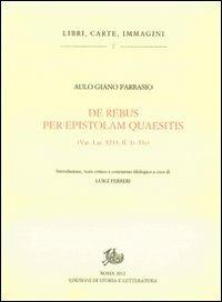 De rebus per epistolam quaesitiis (Vat. Lat. 5233, ff. 1r-53r) - Aulo G. Parrasio - copertina