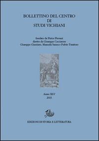 Bollettino del Centro di studi vichiani (2015). Vol. 45 - copertina