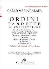 Ordini, pandette e costizuzioni - Carlo M. Carafa - copertina