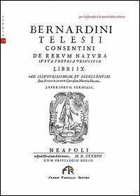 De rerum natura - Bernardino Telesio - copertina