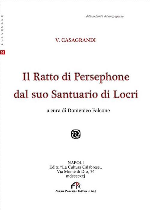 Il ratto di Persephone dal suo santuario di Locri - V. Casagrandi - copertina