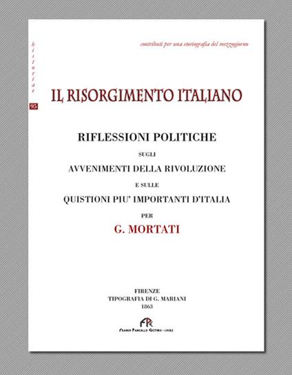 Il Risorgimento italiano - G. Mortati - copertina