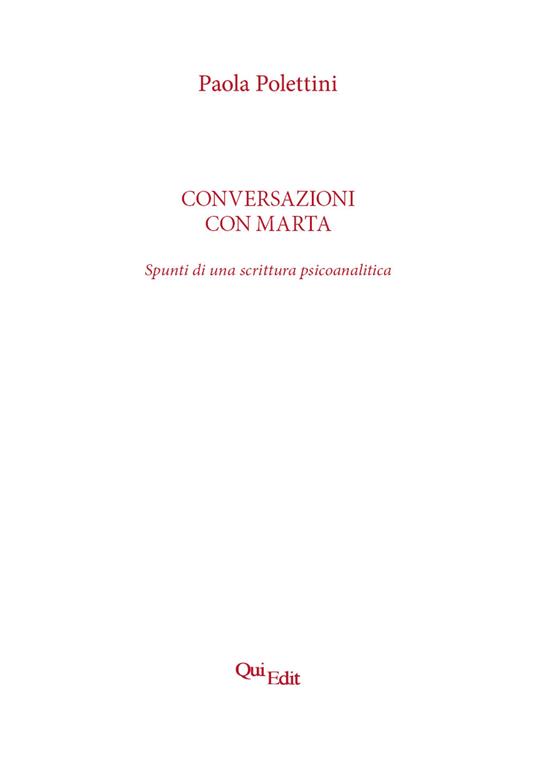 Conversazioni con Marta. Spunti di una scrittura psicoanalitica - Paola Polettini - copertina