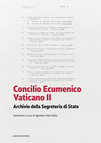 Concilio Ecumenico Vaticano II. Archivio della segreteria di stato