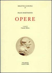 Opere - Frans Hemsterhuis - copertina