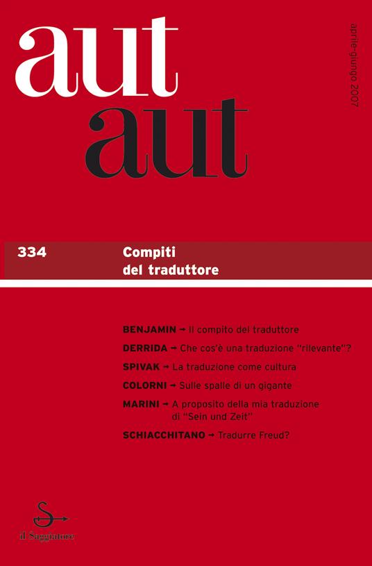 Aut aut 334 - Compiti del traduttore - AA.VV. - ebook