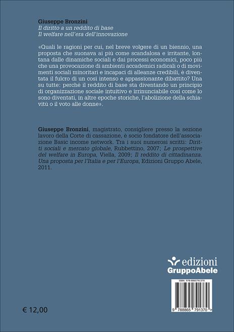 Il diritto a un reddito di base. Il welfare nell'era dell'innovazione - Giuseppe Bronzini - 2