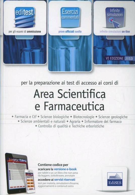 EdiTEST 3. Esercizi-Farmacia, area scientifica per la preparazione ai test di ammissione. Con software di simulazione - copertina