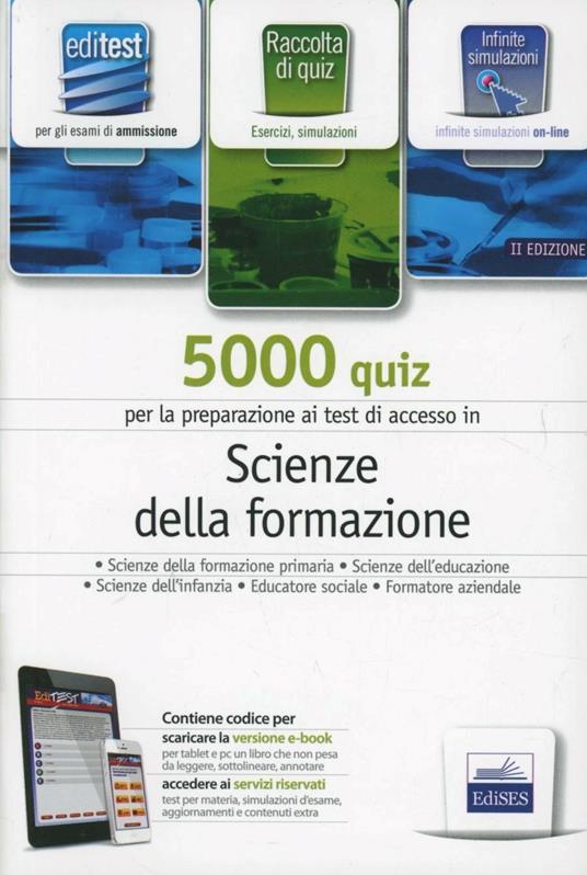 EdiTEST 5000 quiz. Scienze della formazione. Per la preparazione ai test di ammissione. Con espansione online - copertina