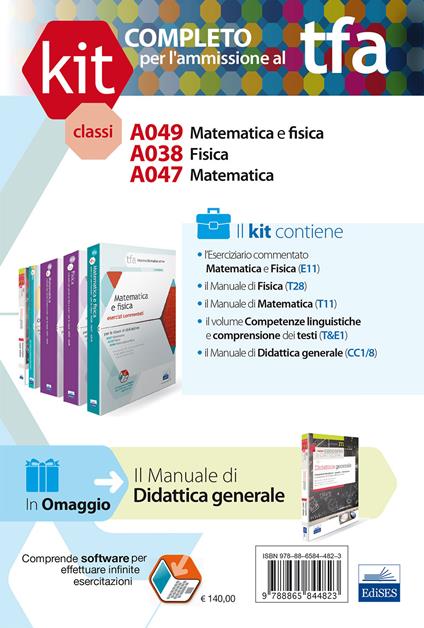 TFA. Classe A049-A038-A047 per prove scritte e orali. Manuali di teoria ed esercizi di matematica e fisica... Kit completo. Con software di simulazione - copertina