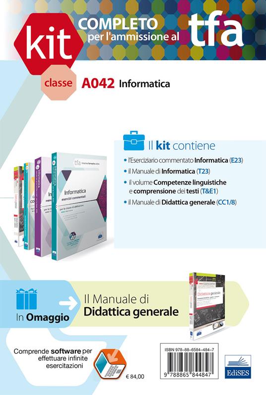 TFA. Classe A042 per prove scritte e orali. Manuali di teoria e esercizi di informatica. Kit completo. Con software di simulazione - copertina