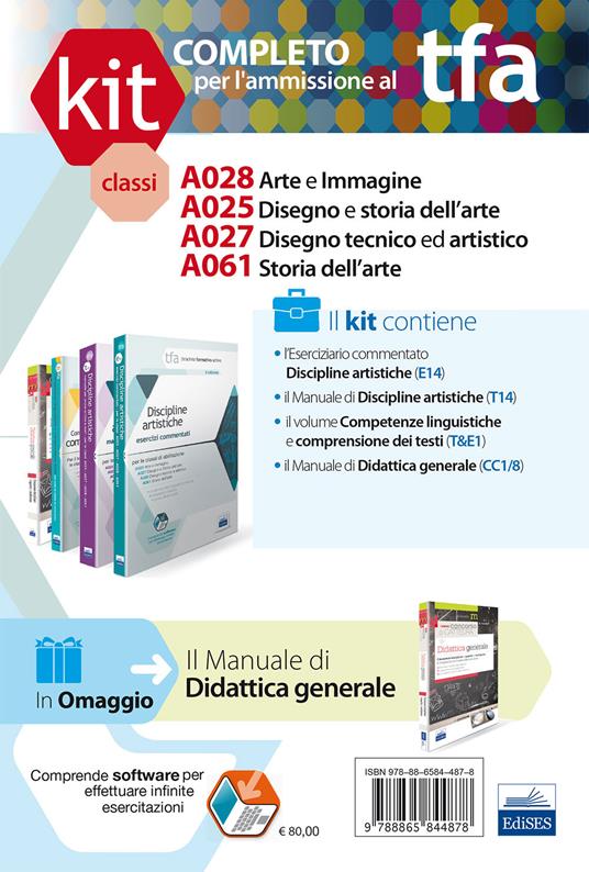 TFA. Classi A025-A028-A027-A061 per prove scritte e orali. Manuali di teoria ed esercizi di disegno e storia dell'arte... Kit completo. Con software di simulazione - copertina