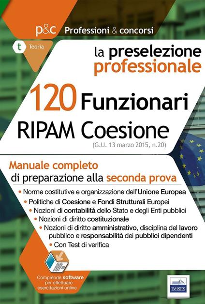 120 Funzionari RIPAM Coesione. Manuale completo di preparazione alla seconda prova - copertina