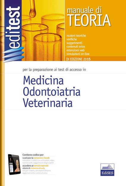 EdiTEST 1. Manuale. Medicina, odontoiatria, veterinaria. Per la preparazione ai test di ammissione. Con software di simulazione - copertina