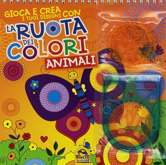 La ruota dei colori. Animali. Gioca e crea i tuoi disegni. Con gadget - copertina