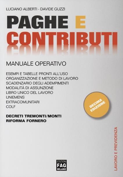 Paghe e contributi. Manuale operativo - Luciano Alberti,Davide Guzzi - copertina