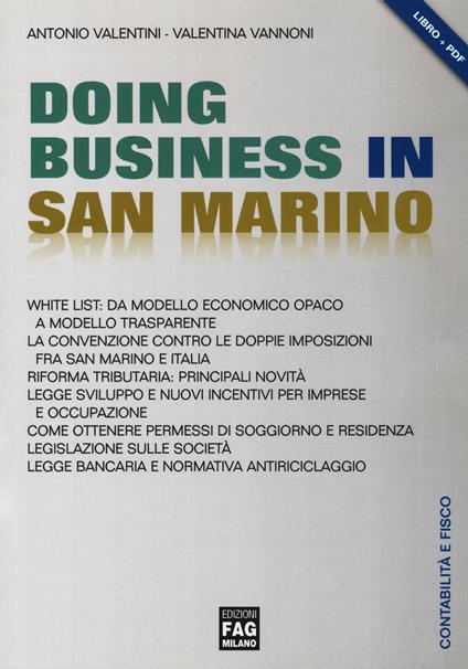 Doing business in San Marino - Antonio Valentini,Valentina Vannoni - copertina