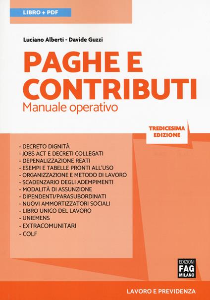 Paghe e contributi. Manuale operativo. Con ebook - Luciano Alberti,Davide Guzzi - copertina