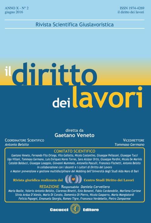 Il diritto dei lavori (2016). Vol. 2 - copertina