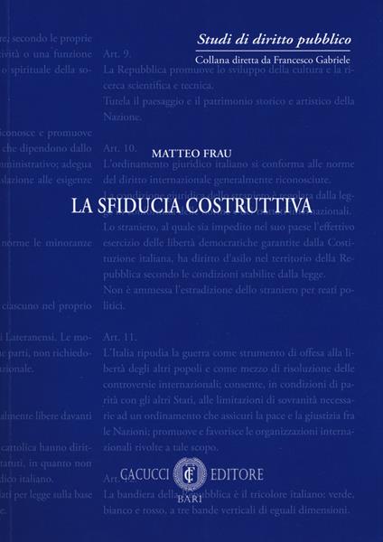 La sfiducia costruttiva - Matteo Frau - copertina