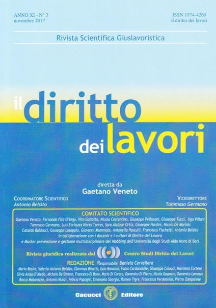 Il diritto dei lavori (2017). Vol. 3 - copertina