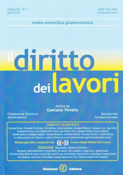 Il diritto dei lavori (2018). Vol. 1 - copertina