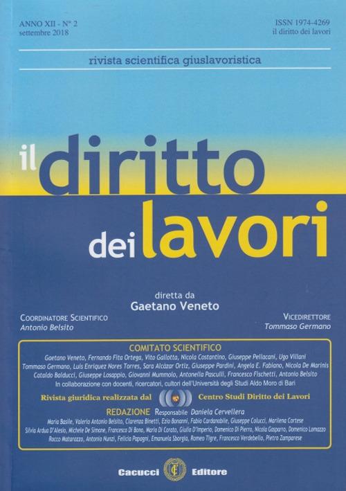 Il diritto dei lavori (2018). Vol. 2 - copertina