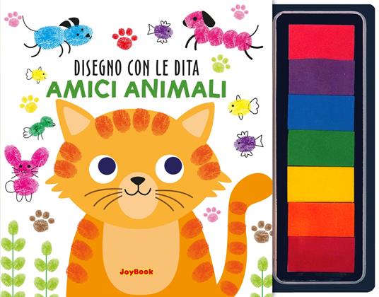 Amici animali. Disegno con le dita. Ediz. illustrata. Con 7 spugnette di inchiostro - copertina