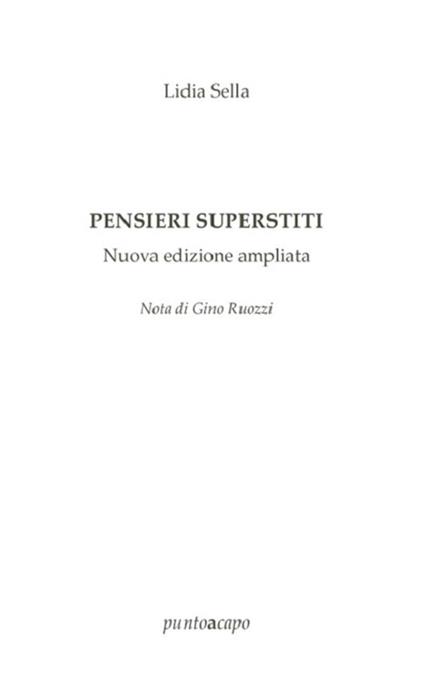 Pensieri superstiti. Ediz. ampliata - Lidia Sella - copertina