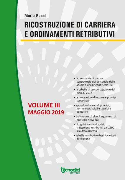 Ricostruzione di carriera e ordinamenti retributivi - Mario Rossi - copertina